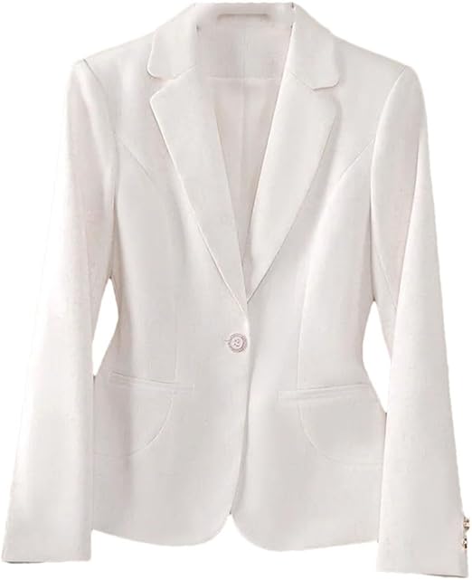 Photo 1 of (S) Women's Elegant Spring One Button Office Coat Outerwear Pink Black Beige Blazer