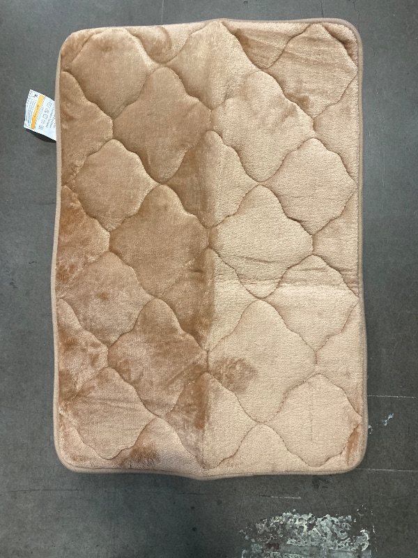 Photo 1 of Thick Memory Foam Bath Rugs Non Slip Bathroom Rug Strong Water Absorbent Shower Rugs Machine Washable Ultra Soft Comfort Door Mats Laundry Room Carpet Bathtub Mat Apricot