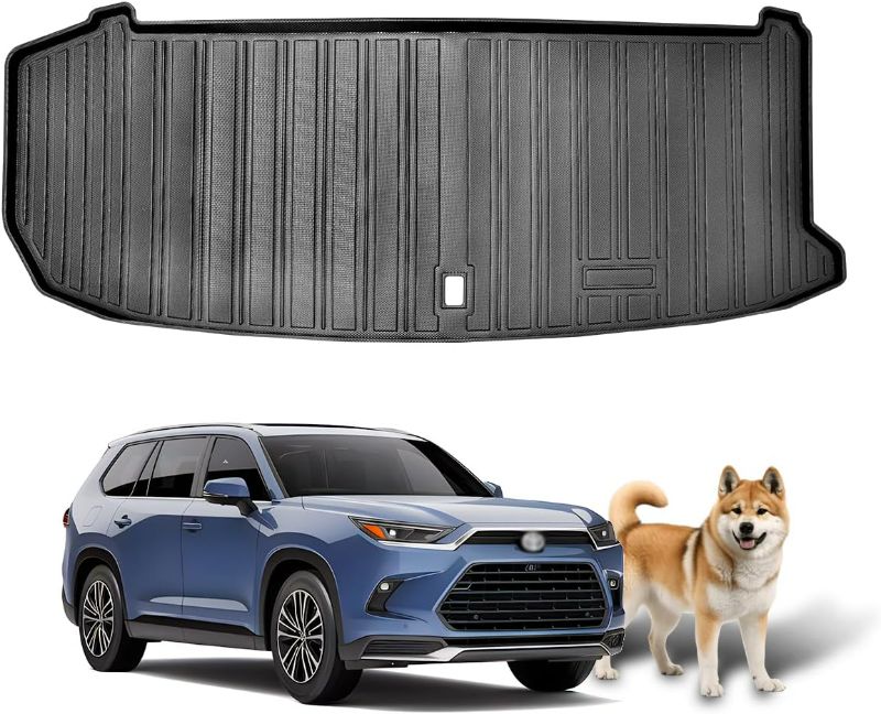 Photo 1 of Cargo Mat Compatible with 2024-2025 Toyota Grand Highlander Cargo Liner Trunk Mat for Toyota Grand Highlander Accessories All-Weather Rubber Mat Protector Black Automotive Floor Liners, 1PCS