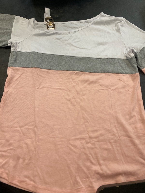 Photo 1 of (L) ORANDESIGNE Women's 3/4 Sleeves V Neck T Shirts Casual Summer Tops Basic Tees