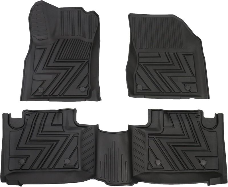 Photo 1 of Floor Mats Liners All Weather Protection Non-Slip Guard Custom Fit for 2013-2021 for Jeep Grand Cherokee TPE Heavy Duty Full Set Liners (1st & 2nd Crew Cab Row)