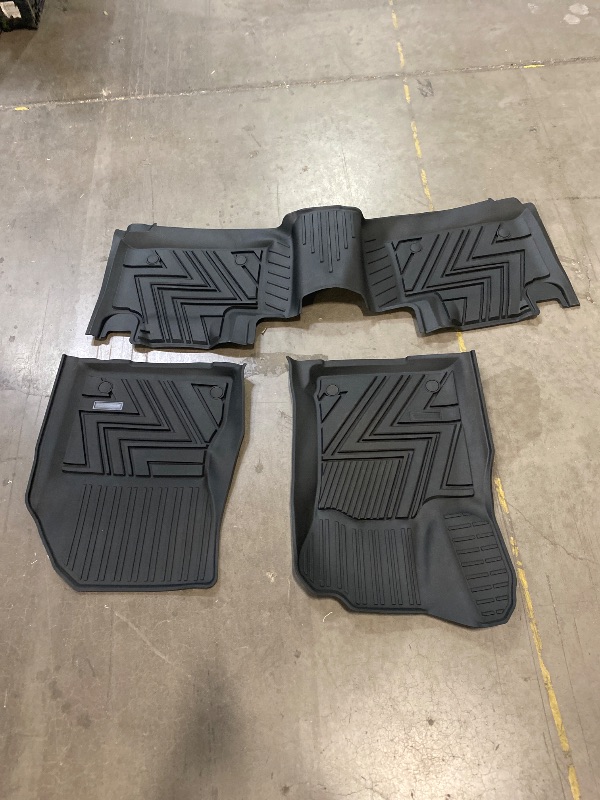 Photo 1 of Floor Mats Liners All Weather Protection Non-Slip Guard Custom Fit for 2013-2021 for Jeep Grand Cherokee TPE Heavy Duty Full Set Liners (1st & 2nd Crew Cab Row)