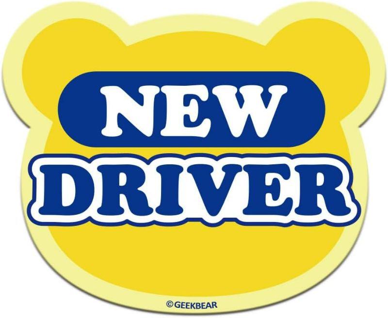 Photo 1 of GEEKBEAR [Signature] New Driver Magnet for Car - Signature Line - Bear Shape 5.6 x 4.7 in (1, Yellow)