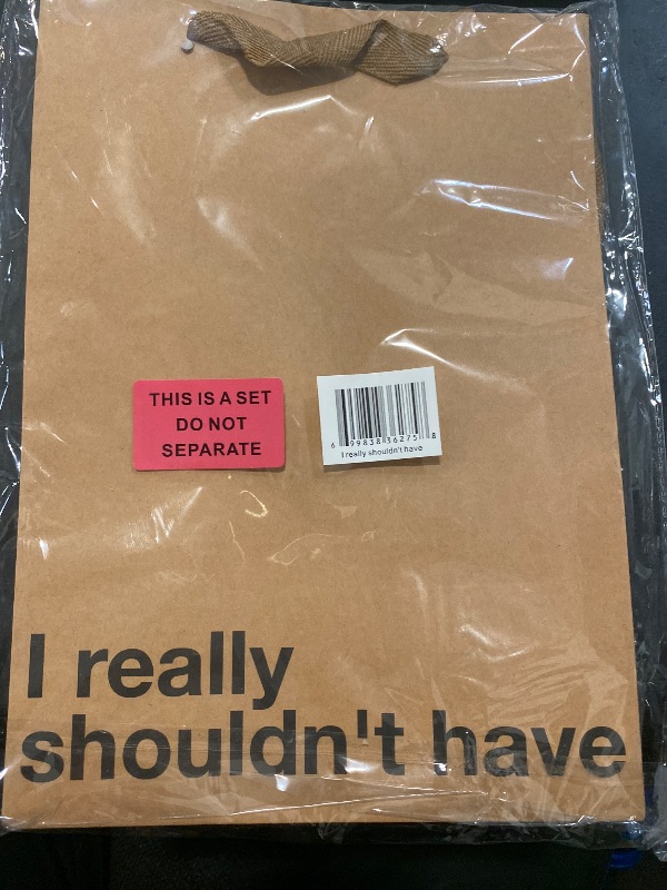 Photo 1 of I Really Shouldn't Have Funny Gift Bags - 2 Piece Set, Inappropriate Snarky Wrapping for Birthdays, Perfect for Friends, Coworkers, Office Parties, White Elephant, and Quirky Adult Humor