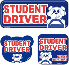 Photo 1 of GEEKBEAR [Signature] Student Driver Car Magnet - Geekbear Line Series - Set of 3 (Blue)