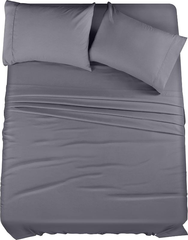 Photo 1 of Full - Utopia Bedding Full Sheet Set – 4 Piece Bed Sheets for Full Size Bed, Soft and Breathable Microfiber, Includes 1 Fitted Sheet, 1 Flat Sheet and 2 Pillowcases (Grey)