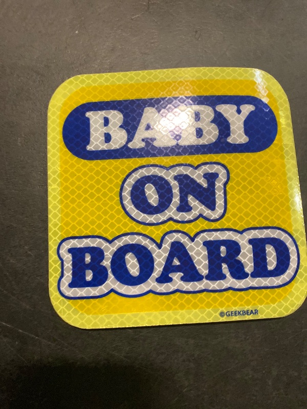 Photo 1 of GEEKBEAR [Signature] Baby on Board Car Magnet - yellow 