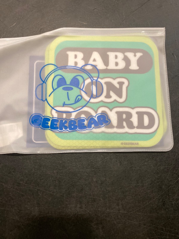 Photo 1 of GEEKBEAR [Signature] Baby on Board Car Magnet (3, mint)