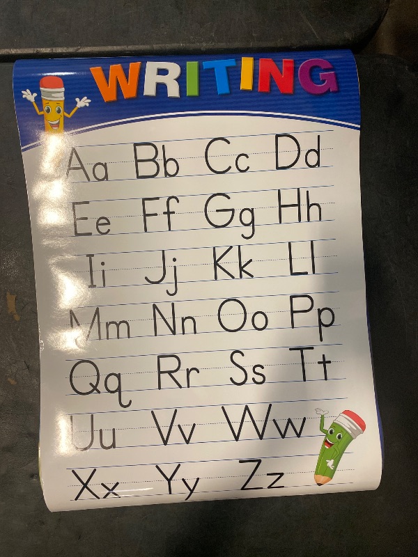 Photo 1 of 20 Large Educational Posters For Kids Toddlers (16.5x12 Double Sided English/Spanish) Alphabet Colors Letters Numbers Shapes Months Days Weather Time Animals Solar System Seasons Map