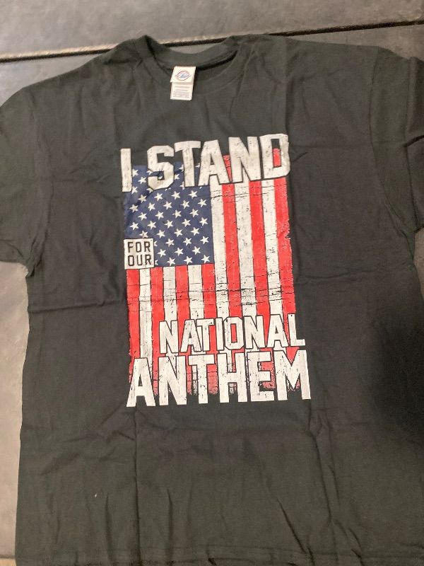 Photo 1 of (2XL) I Stand for our National Anthem T-shirt, Distressed USA Flag T-Shirt