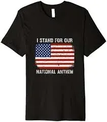 Photo 1 of (3XL) I Stand for our National Anthem T-shirt, Distressed USA Flag T-Shirt