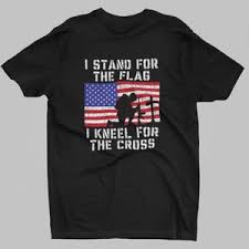 Photo 1 of (S)  I Stand for The Flag I Kneel for The Cross T-Shirt Patriotic