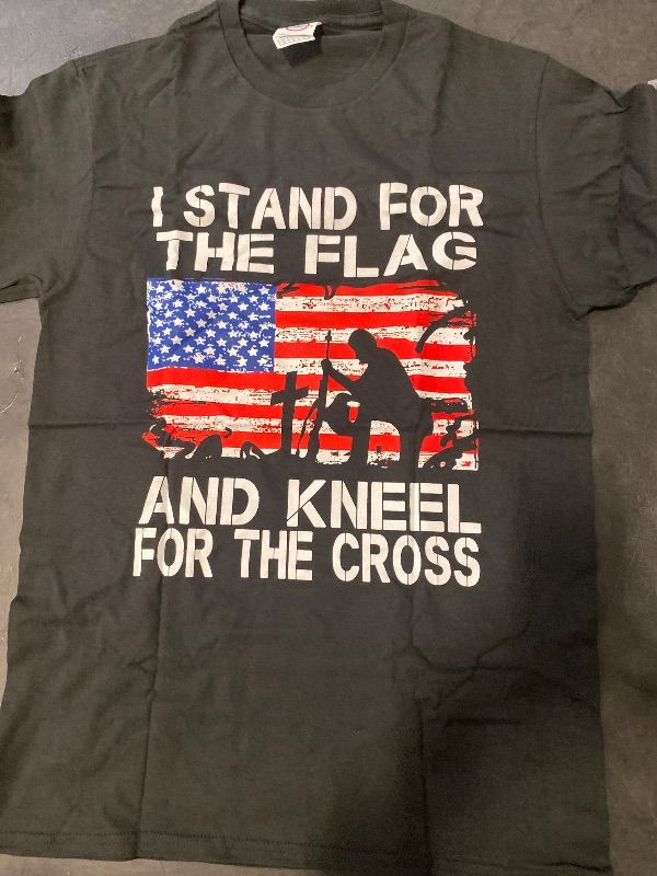 Photo 1 of (S)  I Stand for The Flag I Kneel for The Cross T-Shirt Patriotic