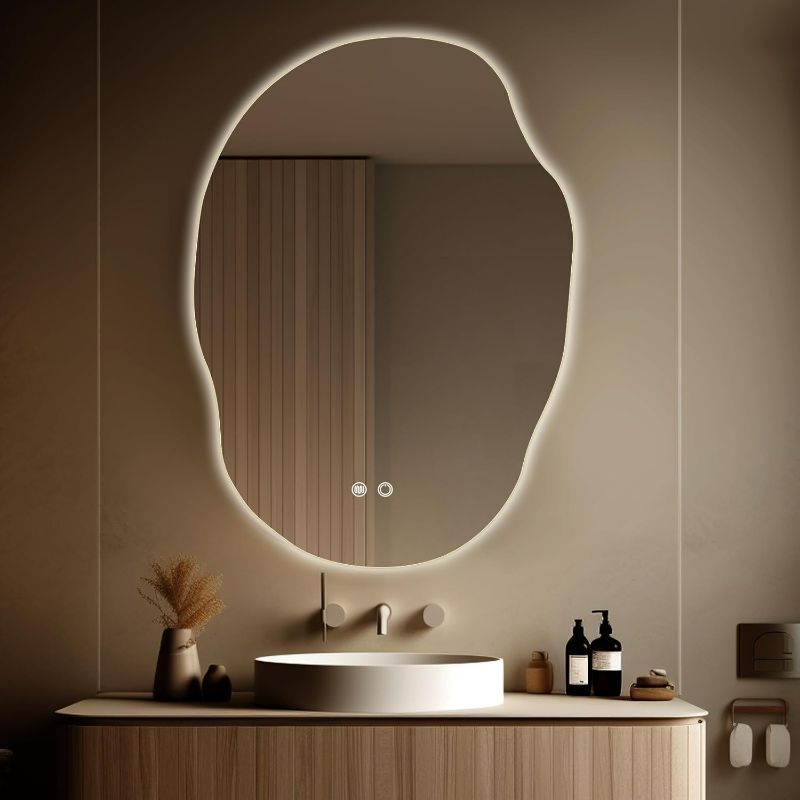 Photo 1 of WallBeyond LED Bathroom Mirror with Lights, 25 x 35 Inch Led Bathroom Vanity Mirror for Wall, Anti Fog Mirror for Bathroom, 3 Colors and Dimmable Light, Horizontal/Vertical