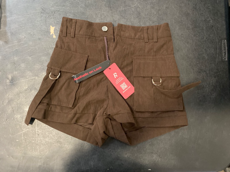 Photo 1 of Size XS Academia Solid Flap Pocket Corduroy Cargo Shorts, School