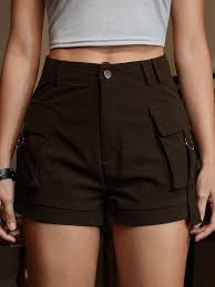Photo 1 of Size XS Academia Solid Flap Pocket Corduroy Cargo Shorts, School