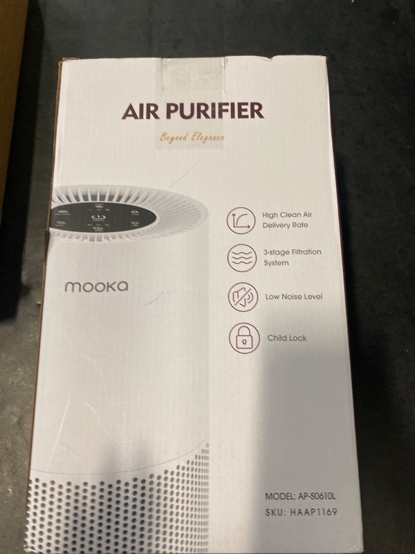 Photo 1 of Air Purifiers for Home Large Rooms up to 1200ft², MOOKA H13 True HEPA Air Purifier for Bedroom Pets with Fragrance Sponge, Timer, Air Filter Cleaner for Smoke, Odor, Dander, Pollen (White)