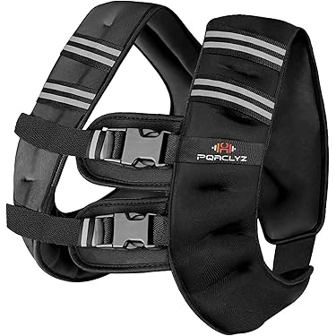 Photo 1 of Weighted Vest, 6lb/8lb/12lb/16lb/20lb/30lb for Men, Women with Reflective Stripe, Weight Vests Adjustable for Workout, Strength Training, Running, Fitness, Muscle Building, Weight Loss