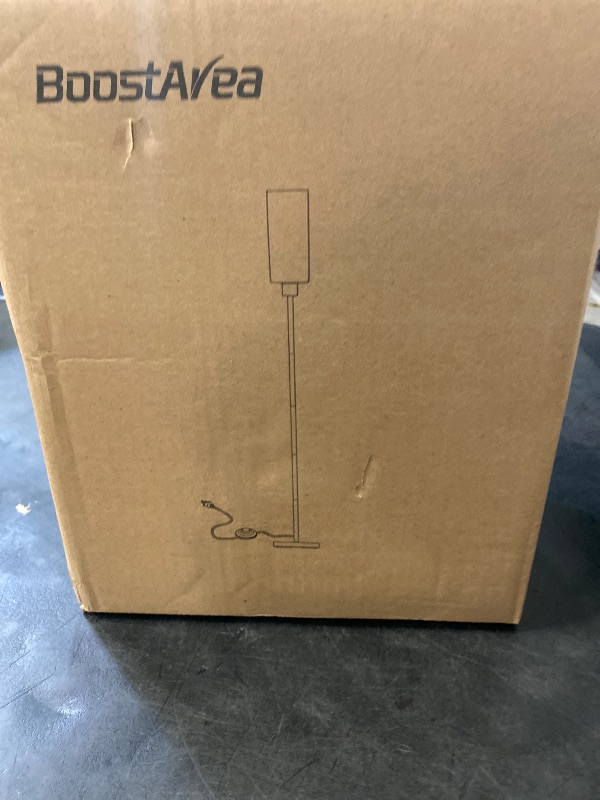 Photo 1 of BoostArea Floor Lamp With Glass Lampshade, 4W Bulb Included - Modern Standing Pole Lamp for Living Room, Bedroom, Office, Kids Room, Reading