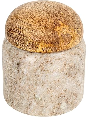 Photo 1 of Creative Co-Op Square Marble Coasters with Jute String, Brown (Set of 4 Pieces)