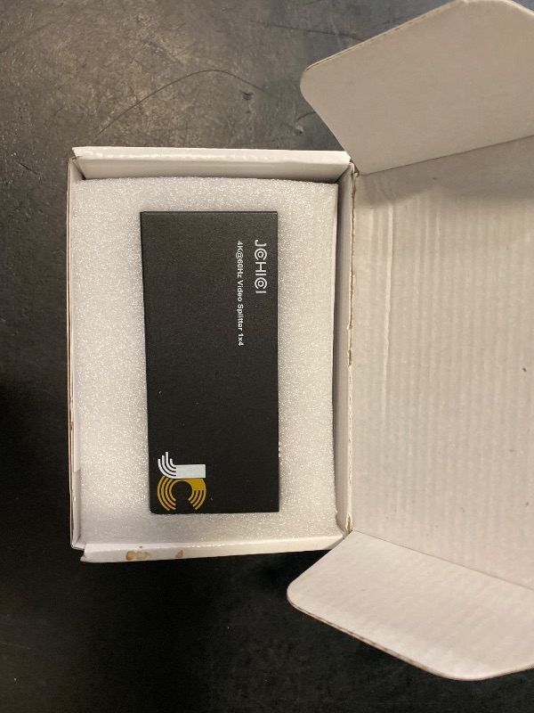 Photo 1 of JCHICI 1x4 HDMI Splitter 4K@60Hz 4:4:4 | EDID Management | Works with Xbox/PS5/PS4/Nintendo Switch/Blu-Ray Player | Dual Monitor Setup for Gaming/Home Theater/Office (1 Input 4 Outputs)