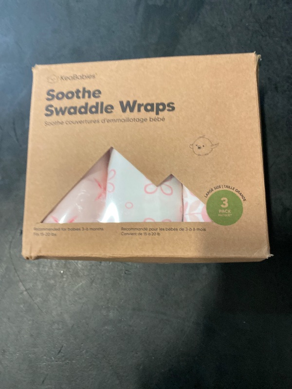 Photo 1 of 3-Pack Organic Baby Swaddle Sleep Sacks - Swaddles for Newborns, Infant 3-6 Months, Baby Girls, Boys, Soft & Snug Newborn Sleep Sack, Nursery Swaddling Blankets (Blossom, L)