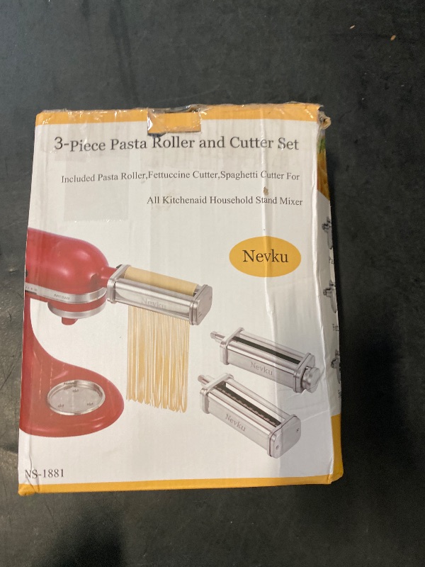 Photo 1 of Pasta Maker Attachments Set for all KitchenAid Stand Mixer, including Pasta Sheet Roller, Spaghetti Cutter, Fettuccine Cutter by Nevku