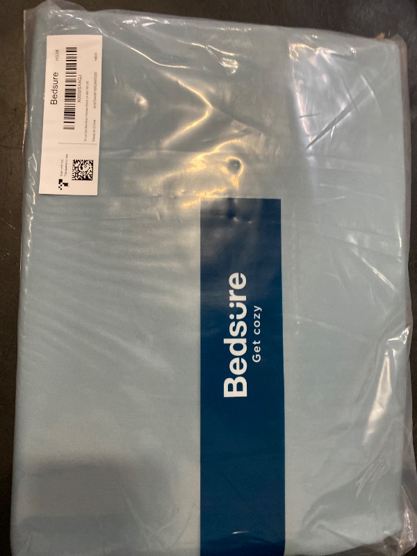 Photo 1 of Bedsure Twin Sheet Set, Cooling Sheets for Twin Size Bed Set, Rayon Derived from Bamboo, Breathable & Soft Deep Pocket Up to 16 Inches, Hotel Luxury Silky Bedding, Bedsheet & Pillowcases, Mineral Blue