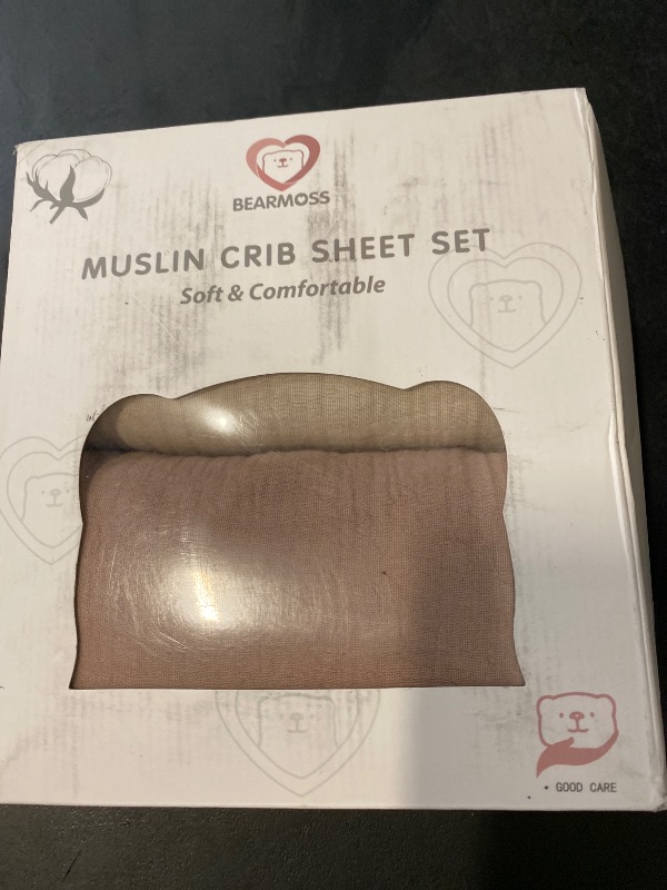 Photo 1 of Bearmoss Muslin Crib Sheets 100% Cotton Baby Crib Sheets Fitted for Standard Crib Mattress & Toddler Bed Mattress 52"x28" Soft Breathable Crib Sheet Neutral for Boys Girls - 2 Pack (Baby Face)