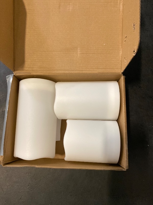 Photo 1 of NURADA Large Outdoor Solar Powered Candles - Flameless Pillar Waterproof Rechargeable Candle Set, White Resin, LED Light,Rechargeable Solar Battery Included, for Patio Decor, 3.25"x4"5" 6"