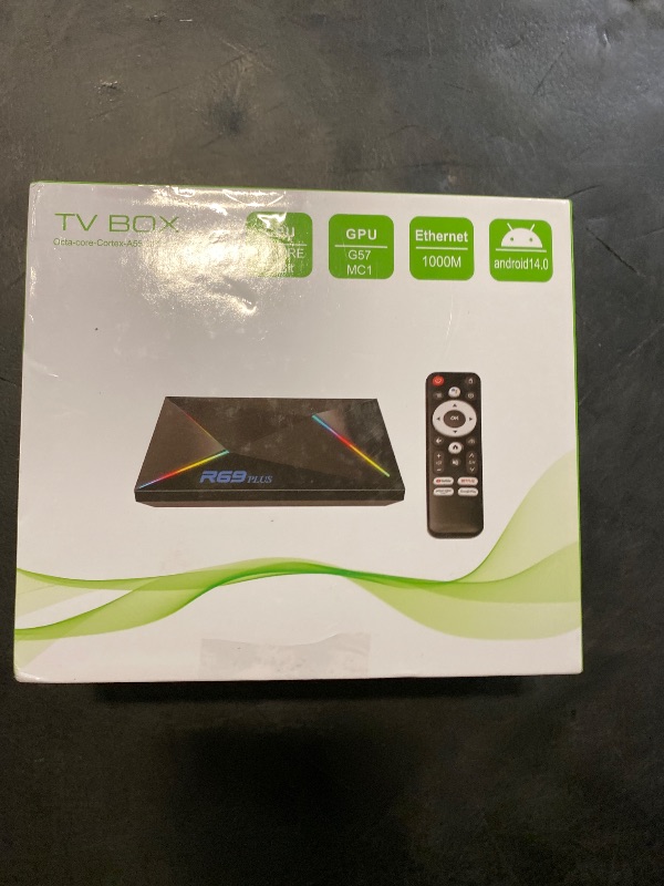 Photo 1 of Android 14.0 TV Box 4GB RAM 64GB ROM, 2025 Android Box 6K 8K 1000M Ethernet Wi-Fi 6 2.4G/5.8G Dual-WiFi H728 Octa-core CPU Support 4K Bluetooth 5.0 USB 3.0 R69 Plus Smart Box for TV