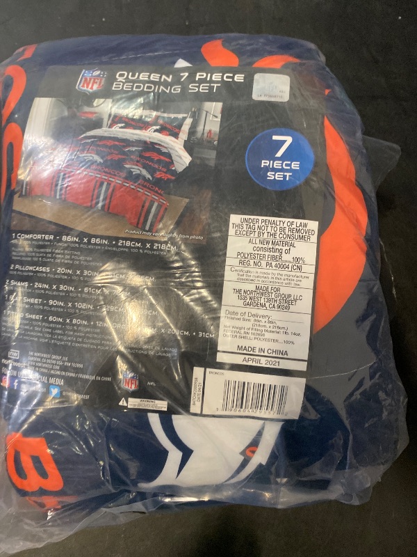 Photo 1 of Queen - Northwest NFL Denver Broncos Unisex-Adult Bed in a Bag Set, Queen, Rotary