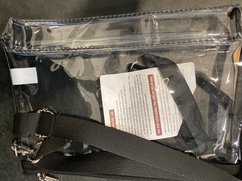 Photo 1 of Bagenius Clear Purse Stadium Approved for Women, Transparent Clear Bag with Removable Straps for Work Festival Sporting Events and Concert - Black