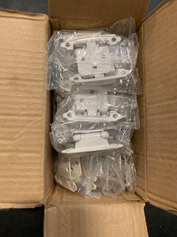 Photo 1 of Cabinet White Hinges Overlay, 50 Pack (25 Pairs) Self Closing Flush Face Mount Cabinet Hinge Hardware for Cabinet Doors