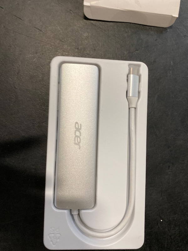 Photo 1 of Acer USB C Dock, 7 in 1 USB C to HDMI Hub, 2 USB 3.1 GEN1 and 5Gbps Type-C Data Port, 4K HDMI Port, PD 100W Charging, SD Card Reader, for iPad Pro MacBook Pro Acer Laptops and More (Silver)