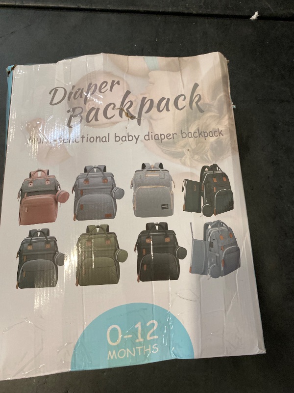 Photo 1 of DERJUNSTAR Diaper Bag Backpack – Large Capacity Baby Diaper Bag with Changing Pad, Waterproof Travel Backpack for Boys & Girls, Multi-Function Baby Bag with USB Charging Port, Black