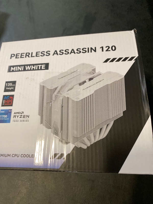 Photo 1 of Thermalright Peerless Assassin 120 Mini White CPU Cooler, 6 Heat Pipes AGHP Technology, with 120mm PWM Fan, 1500RPM Speed, for AMD:AM4 AM5/Intel LGA 1851/1700/1150/1151/1200/2011,PC Cooler