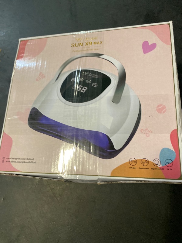 Photo 1 of Wisdompark LED Nail Lamp 220W for Gel Nails Fast Curing Dryer with 57pcs Lamp Beads 4 Timers Professional UV Light for Home Salon Nail Art Tools White