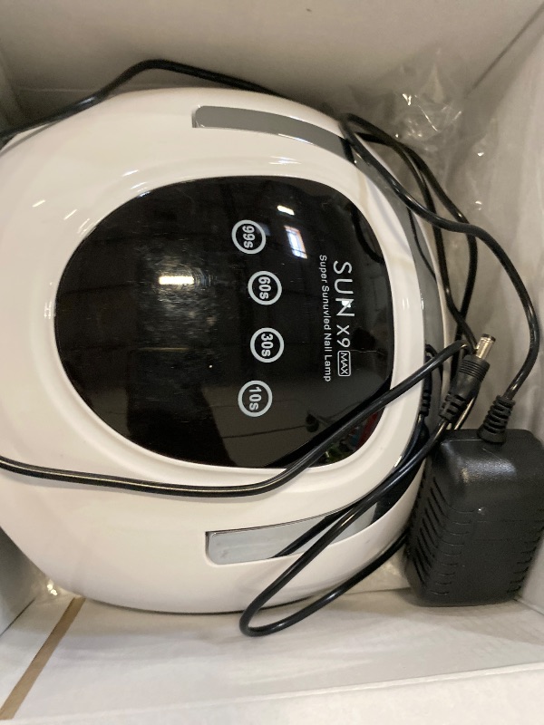 Photo 1 of Wisdompark LED Nail Lamp 220W for Gel Nails Fast Curing Dryer with 57pcs Lamp Beads 4 Timers Professional UV Light for Home Salon Nail Art Tools White