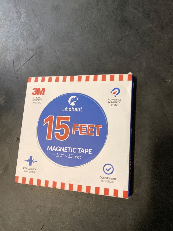 Photo 1 of Magnetic Tape, 15 Feet Magnet Tape Roll (1/2'' Wide x 15 ft Long), with 3M Strong Adhesive Backing. Perfect for DIY, Art Projects, whiteboards & Fridge Organization