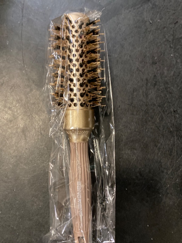 Photo 1 of BANGMENG Round Barrel Anti-Static Hair Brush with Boar Bristles, Nano Thermal Ceramic Ionic Tech | For Extra Shine | Protect Hair, Enhance Texture, For Straightening & Drying (1 1/4 inch)