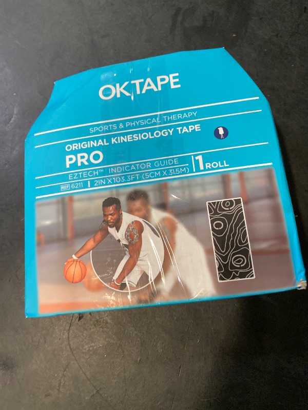 Photo 1 of OK TAPE Kinesiology Tape Bulk 103Feet, Pro Adhesive, Water-Resistant k Tape, Elastic Athletic Tape, Latex Free, Uncut, Blue