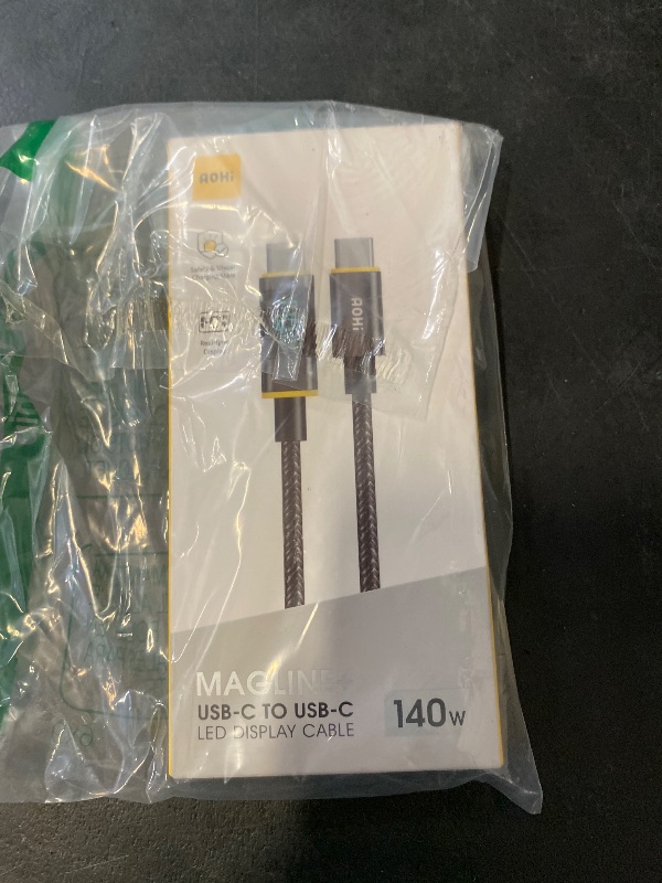 Photo 1 of AOHI 140W USB C to USB C Cable with Display, Magline USB C Cable Nylon 4ft Type C Fast Charging Cable Cord Compatible with iPhone 15 Pro Max, Galaxy, MacBook Pro/Air, iPad Pro/Air, Pixel and More