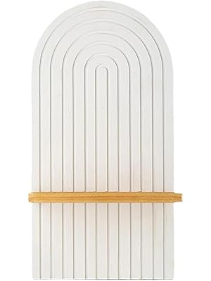 Photo 1 of Wood Wall Shelves Wood Floating Shelf for Small Plant and Decors, White Hanging Shelf Home Accent
