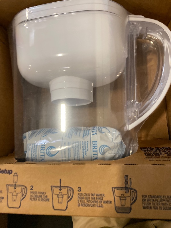 Photo 1 of Brita Water Filter Pitcher for Tap and Drinking Water with 1 Standard Filter, Lasts 2 Months, 6-Cup Capacity, BPA Free, White