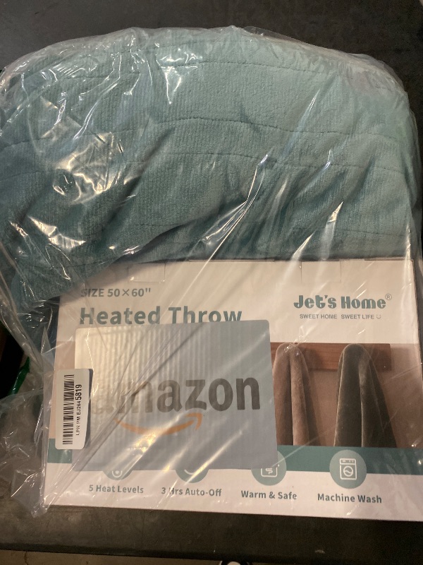 Photo 1 of JET'S HOME Heated Blanket 50"x60" - ETL Certified Flannel Electric Blanket Machine Washable Heating Throw with 5 Heating Levels 3 Hours Auto-Off Warm Gift for Family (Blue)
