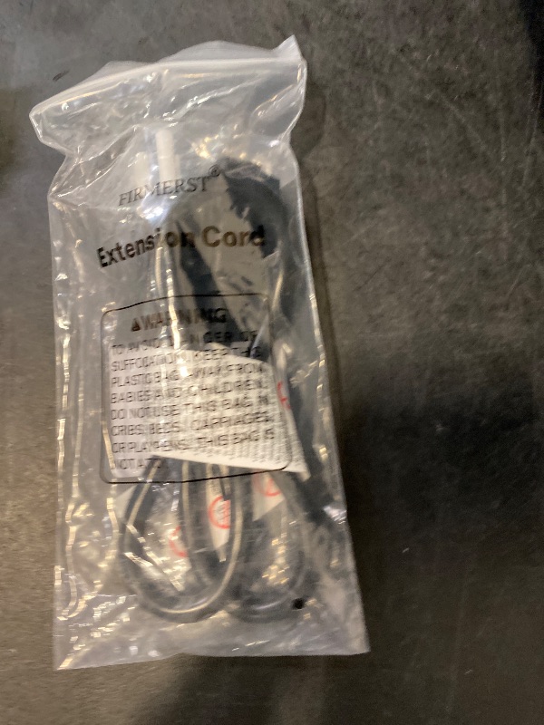 Photo 1 of FIRMERST 1875W 15 Amp 2 Feet 3 Prong Extension Cord 14 Gauge Black