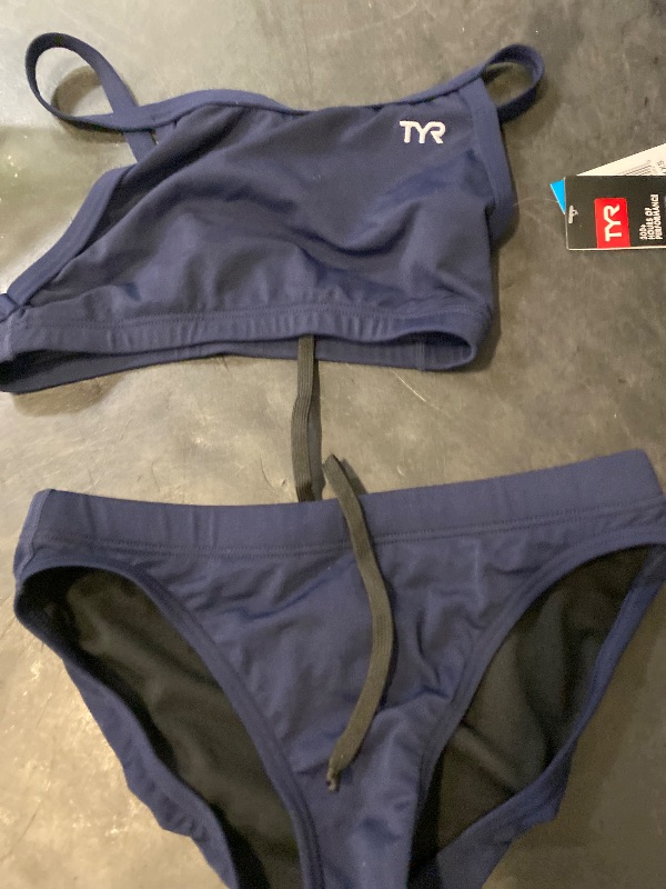 Photo 1 of XX-Small TYR Sport Women's Solid Durafast Diamondback Workout Bikini,Navy,