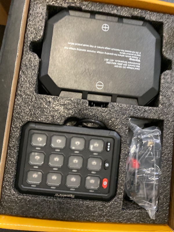 Photo 1 of BraveWAY RGB 12 Gang Switch Panel 3 Silicon Button, High Power 5-Level Brightness Dimmable Multifunction Switches Momentary Strobe Circuit Control Relay System for Car SUV Truck Waterproof