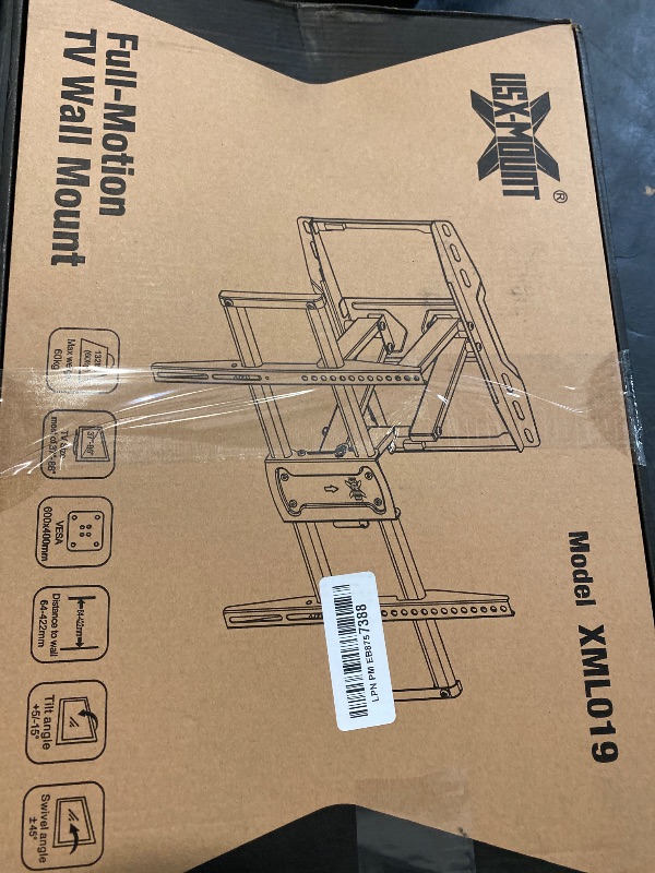 Photo 1 of USX Mount Full Motion TV Wall Mount for 42-85 inch, TV Mount Swivel and Tilt,Wall Mount Bracket with Dual Articulating Arms Up to 132lbs, VESA 600x400mm, 16" Wood Studs, UL Listed XML019